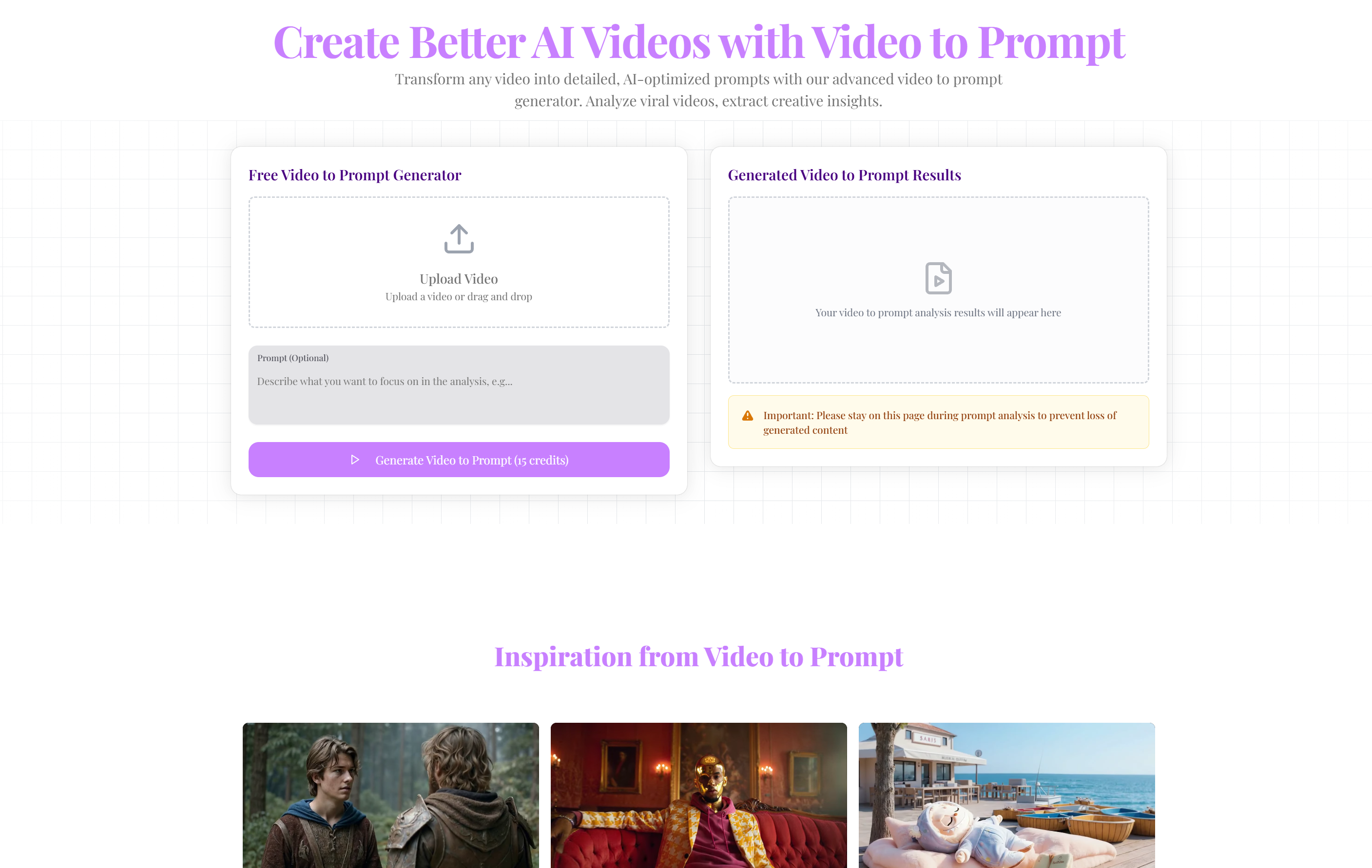 Video to Prompt Generator Interface