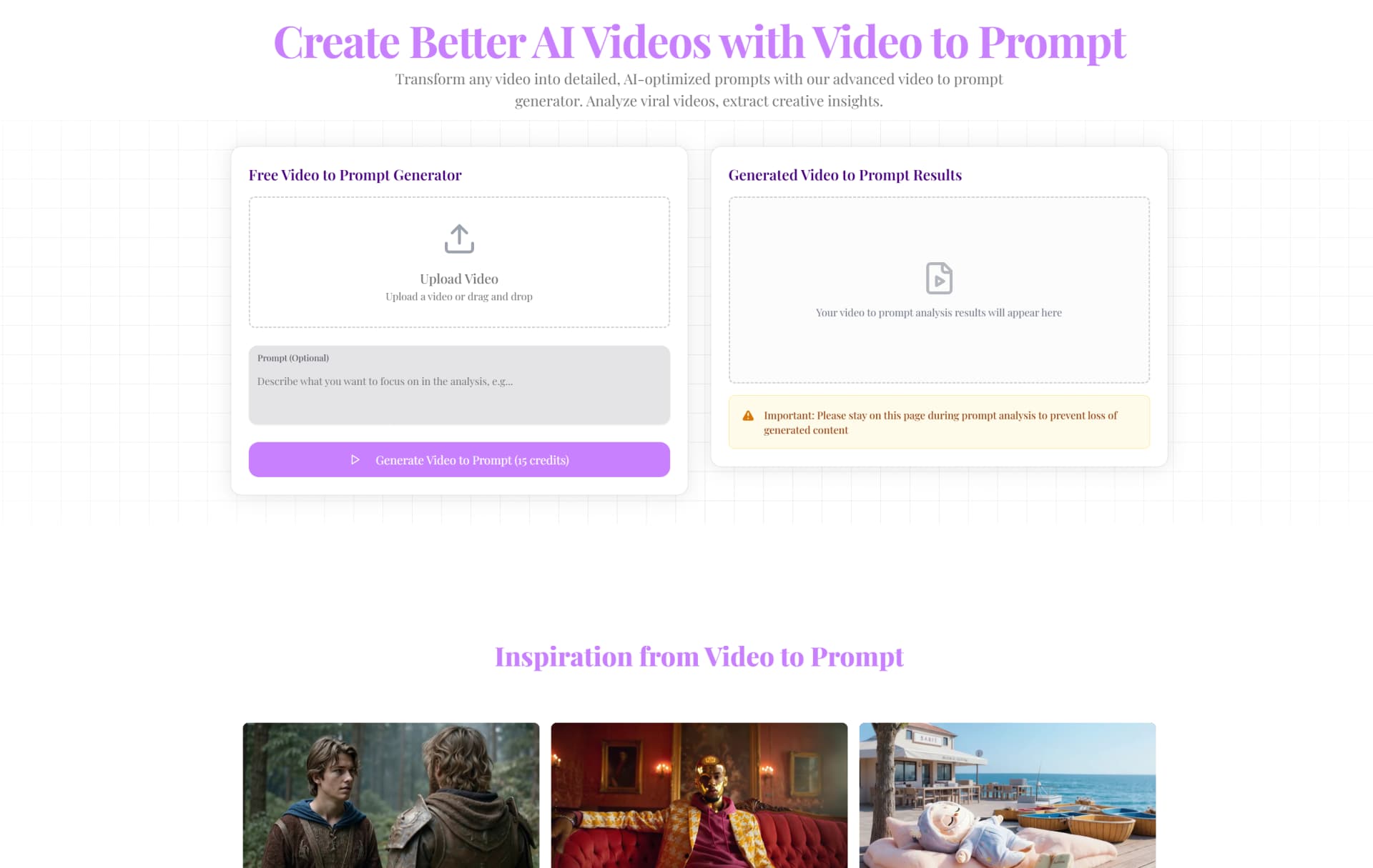 Video to Prompt Generator Interface
